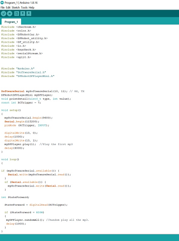 Original Mouse Droid Arduino Program in C++ Little